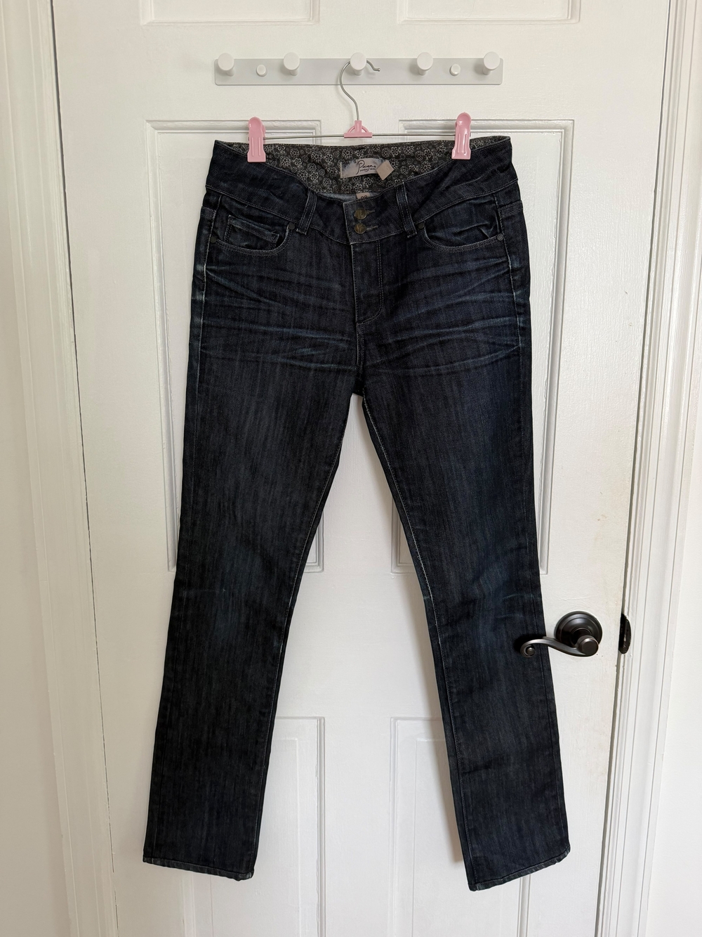 Paige‎ Premium Denim Women Dark Blue Hidden Hills Straight Leg Jeans Sz 28 USA